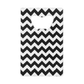Zwart-wit zigzag patroon, Chevron Pattern Creditkaart Flessenopener (Voorkant)