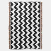 Zwart-wit zigzag patroon, Chevron Pattern Deken (Voorkant Verticaal)