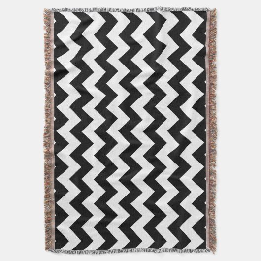 Zwart-wit zigzag patroon, Chevron Pattern Deken (Voorkant Verticaal)