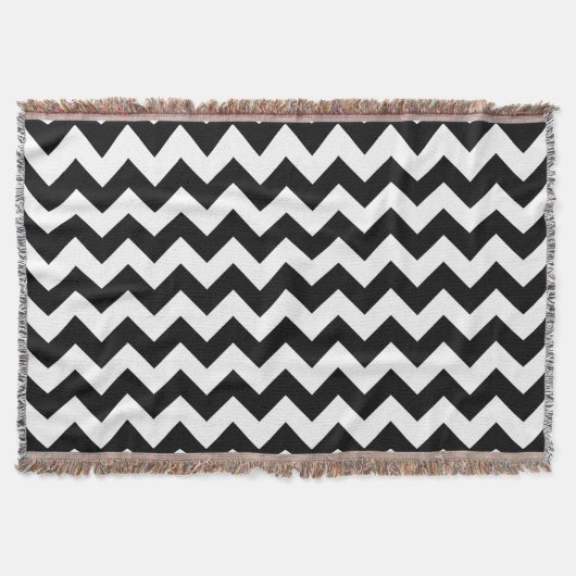 Zwart-wit zigzag patroon, Chevron Pattern Deken (Voorkant)