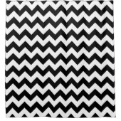 Zwart-wit zigzag patroon, Chevron Pattern Douchegordijn (Voorkant)