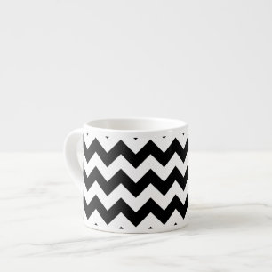 Zwart-wit zigzag patroon, Chevron Pattern Espresso Kop