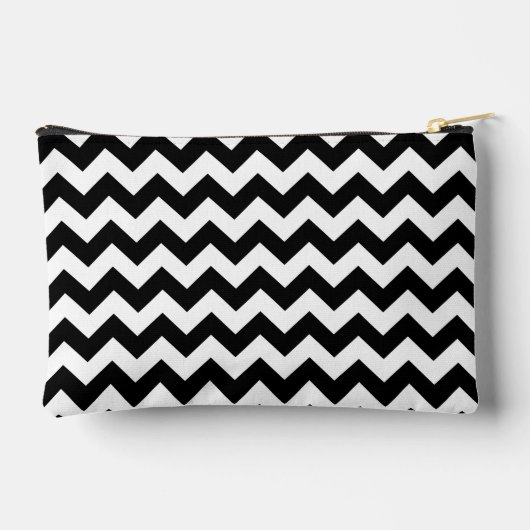 Zwart-wit zigzag patroon, Chevron Pattern Etui (Achterkant)