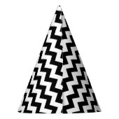 Zwart-wit zigzag patroon, Chevron Pattern Feesthoedjes (Achterkant)