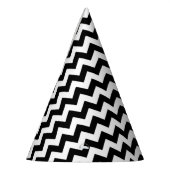 Zwart-wit zigzag patroon, Chevron Pattern Feesthoedjes (Links)