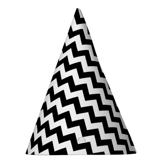 Zwart-wit zigzag patroon, Chevron Pattern Feesthoedjes (Rechts)