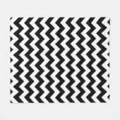 Zwart-wit zigzag patroon, Chevron Pattern Fleece Deken (Voorkant (Horizontaal))