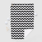 Zwart-wit zigzag patroon, Chevron Pattern Golfhanddoek (Insitu)