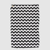 Zwart-wit zigzag patroon, Chevron Pattern Golfhanddoek (Voorkant)