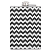 Zwart-wit zigzag patroon, Chevron Pattern Heupfles (Achterkant)