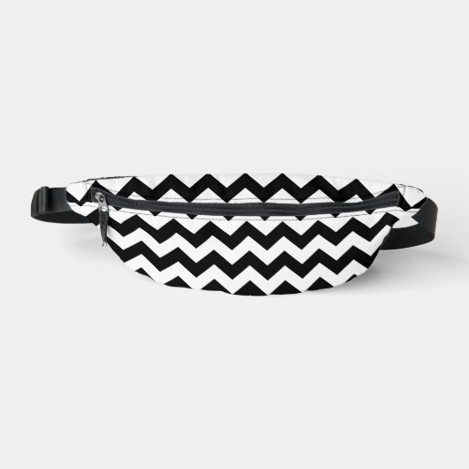Zwart-wit zigzag patroon, Chevron Pattern Heuptasje (Voorkant)