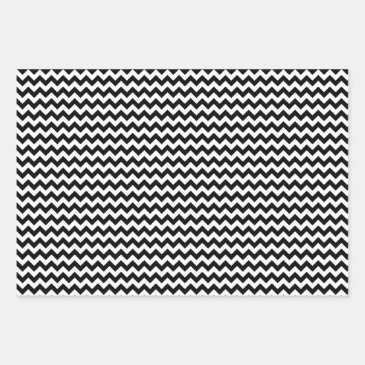 Zwart-wit zigzag patroon, Chevron Pattern Inpakpapier Vel (Voorkant 3)