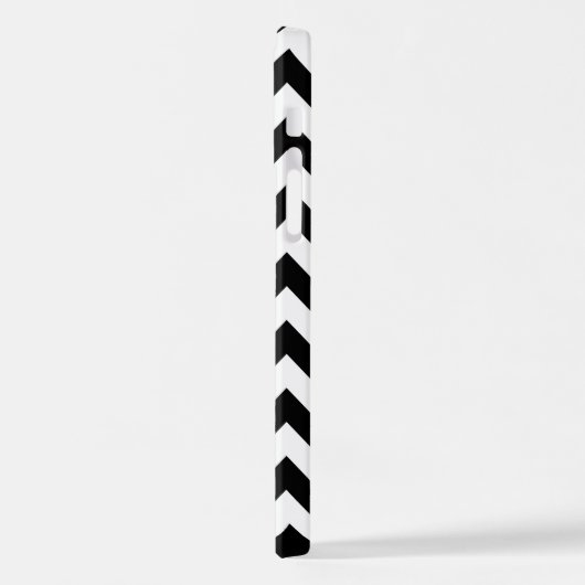 Zwart-wit zigzag patroon, Chevron Pattern iPhone Hoesje (Linkerkant)