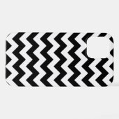 Zwart-wit zigzag patroon, Chevron Pattern iPhone Hoesje (Achterkant horizontaal)