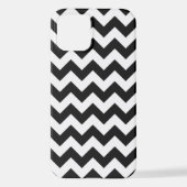 Zwart-wit zigzag patroon, Chevron Pattern iPhone Hoesje (Achterkant)