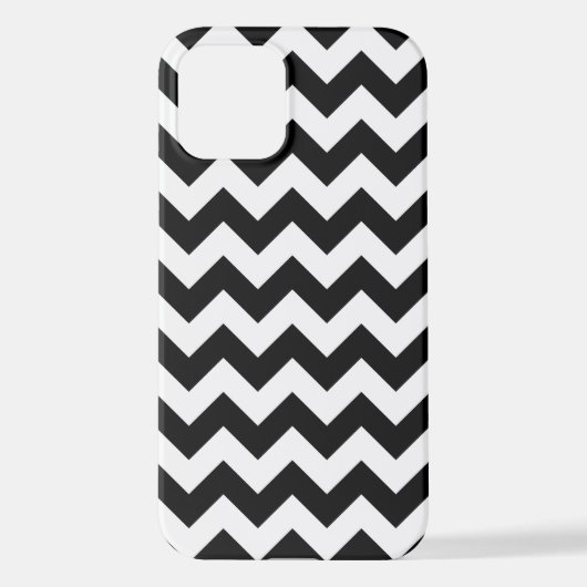 Zwart-wit zigzag patroon, Chevron Pattern iPhone Hoesje (Achterkant)