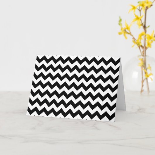 Zwart-wit zigzag patroon, Chevron Pattern Kaart (Gele Bloem)