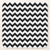 Zwart-wit zigzag patroon, Chevron Pattern Kartonnen Onderzetters (Voorkant)