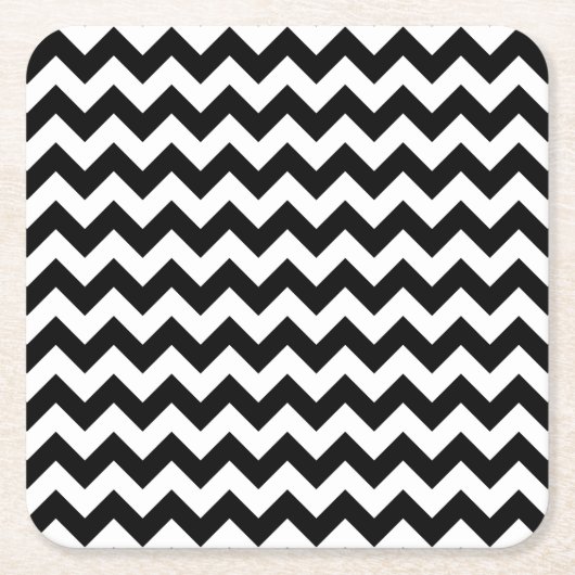 Zwart-wit zigzag patroon, Chevron Pattern Kartonnen Onderzetters (Voorkant)