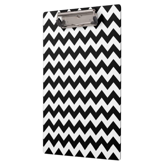 Zwart-wit zigzag patroon, Chevron Pattern Klembord (Links)