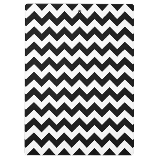 Zwart-wit zigzag patroon, Chevron Pattern Klembord (Achterkant)
