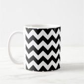Zwart-wit zigzag patroon, Chevron Pattern Koffiemok (Links)