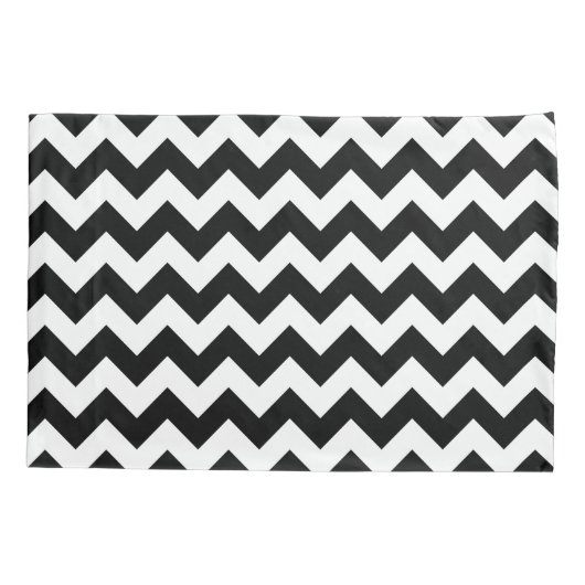 Zwart-wit zigzag patroon, Chevron Pattern Kussensloop (Achterkant)
