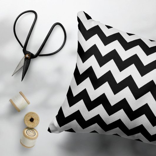 Zwart-wit zigzag patroon, Chevron Pattern Kussensloop
