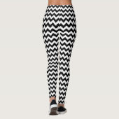 Zwart-wit zigzag patroon, Chevron Pattern Leggings (Achterkant)