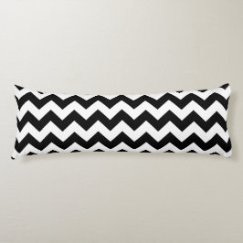 Zwart-wit zigzag patroon, Chevron Pattern Lichaamskussen