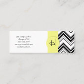 Zwart-wit zigzag patroon, Chevron Pattern Mini Visitekaartje (Achterkant)