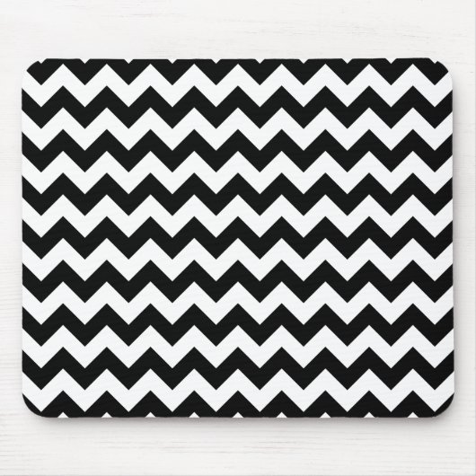 Zwart-wit zigzag patroon, Chevron Pattern Muismat (Voorkant)