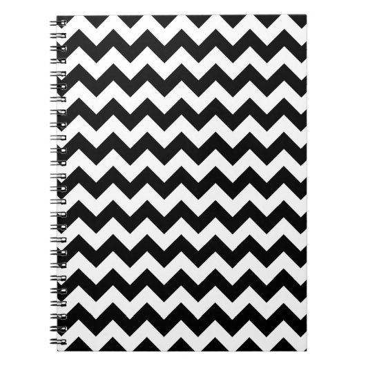 Zwart-wit zigzag patroon, Chevron Pattern Notitieboek (Voorkant)