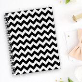 Zwart-wit zigzag patroon, Chevron Pattern Notitieboek