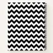 Zwart-wit zigzag patroon, Chevron Pattern Notitieboek (Achterkant)