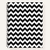 Zwart-wit zigzag patroon, Chevron Pattern Notitieboek (Voorkant)