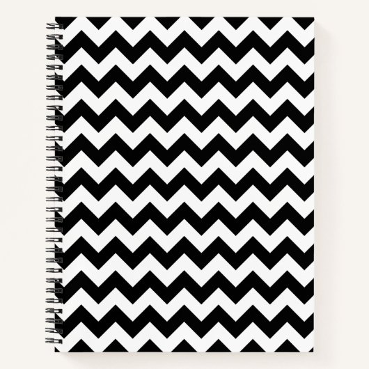 Zwart-wit zigzag patroon, Chevron Pattern Notitieboek (Voorkant)