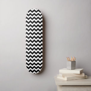 Zwart-wit zigzag patroon, Chevron Pattern Persoonlijk Skateboard