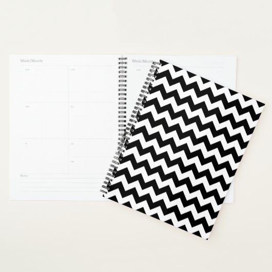 Zwart-wit zigzag patroon, Chevron Pattern Planner (Display)