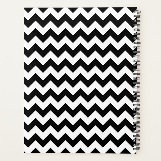 Zwart-wit zigzag patroon, Chevron Pattern Planner (Achterkant)
