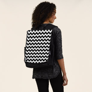 Zwart-wit zigzag patroon, Chevron Pattern Rugtassen