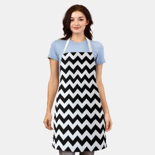 Zwart-wit zigzag patroon, Chevron Pattern Schort