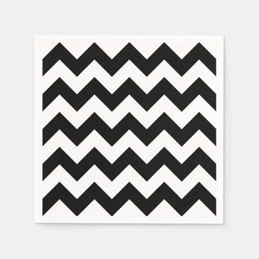 Zwart-wit zigzag patroon, Chevron Pattern Servet (Voorkant)