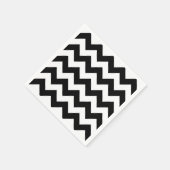 Zwart-wit zigzag patroon, Chevron Pattern Servet (Hoek)
