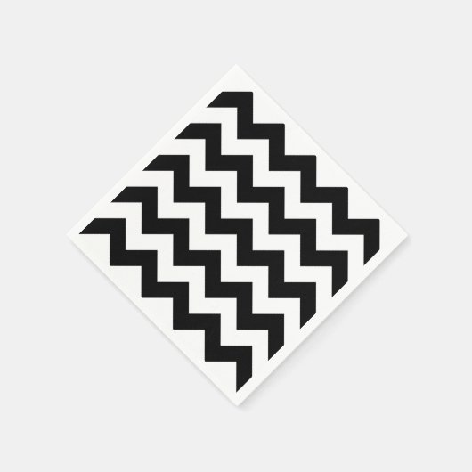 Zwart-wit zigzag patroon, Chevron Pattern Servet (Hoek)