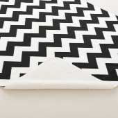 Zwart-wit zigzag patroon, Chevron Pattern Sherpa Deken (3/4)