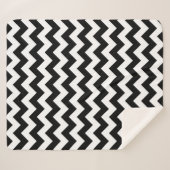Zwart-wit zigzag patroon, Chevron Pattern Sherpa Deken (Voorkant (horizontaal))