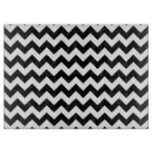 Zwart-wit zigzag patroon, Chevron Pattern Snijplank (Voorkant)
