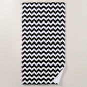 Zwart-wit zigzag patroon, Chevron Pattern Strandlaken (Voorkant)