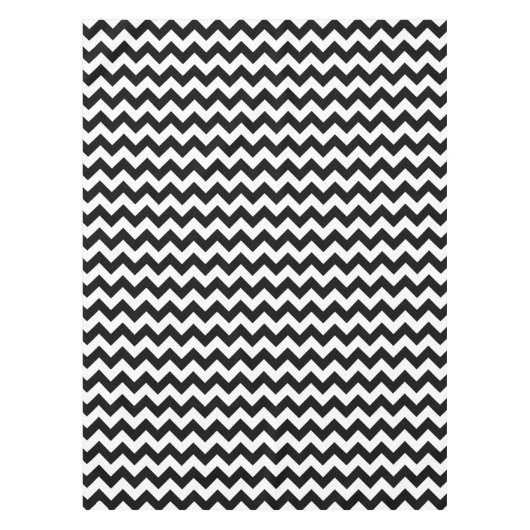 Zwart-wit zigzag patroon, Chevron Pattern Tafelkleed (Voorkant)